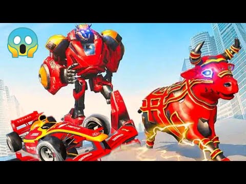 New Flying Bull Robot Formula Car Transform Game : Car Robot Game Video 2021