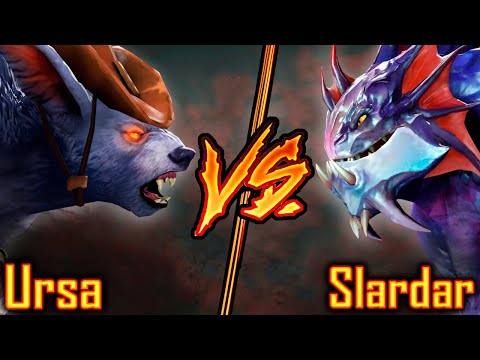Dota 2 Ursa VS Slardar  | 7.29d DOTA 2 Battle Ulfsaar Vs Slithereen Guard