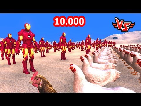 100 DEMİR ADAM VS 10.000 TAVUK 😱 - Süper Kahramanlar