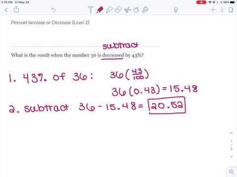Delta Math 7 Percents Percent Increase Or Decrease Levels 1 3