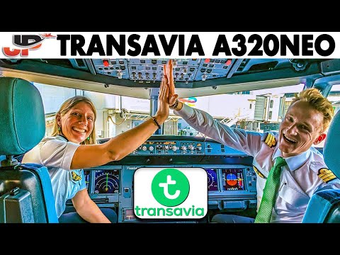 In the cockpit of the brand new TRANSAVIA Airbus A320neo