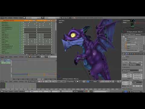 Dragon rig done in Blender