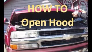 How to Open Hood Latch Chevy Silverado Tahoe opening Bonnet 1999 2000 2001 2002 2003 2004 2005 2006