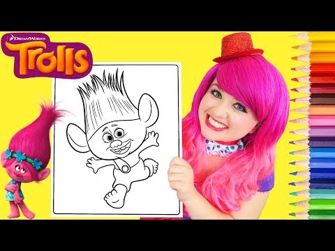 Coloring Trolls Baby Branch Coloring Book Page Prismacolor Colored Pencils | KiMMi THE CLOWN Video