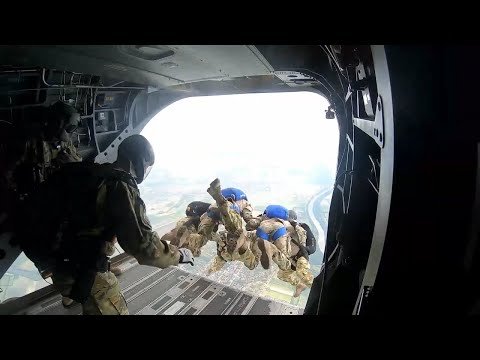 Hungarian special operations forces jump from Big Windy during Saber Guardian 21