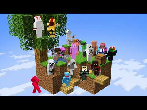 I Put 19 YouTubers on HARDCORE Skyblock