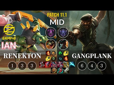 OZ Ian Renekton vs Gangplank Mid - KR Patch 11.1