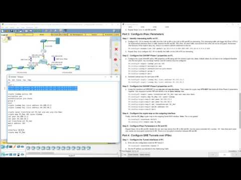 Lab 7.3.2.8 Packet Tracer - Configuring GRE Over IPsec