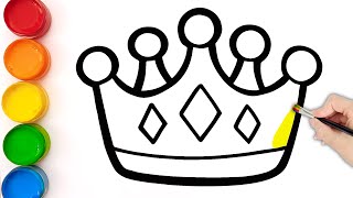 👑How to Draw a Crown | Easy Step by Step | Drawing, Painting & Coloring Crown For Beginners