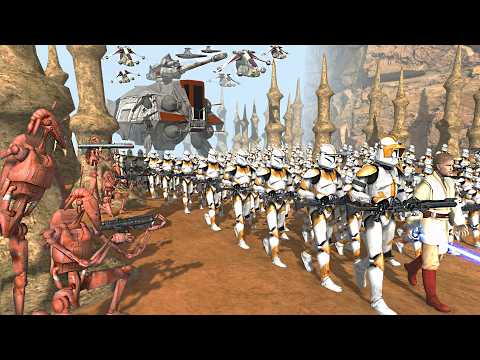 Bloody Ambush of Massive CLONE ARMY Convoy! - Men of War: Star Wars Mod