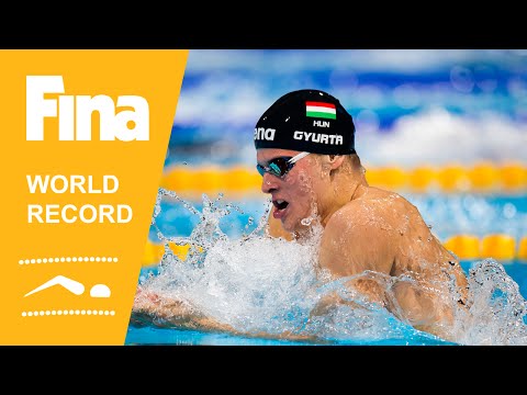 DUBAI2014: GYURTA Daniel (HUN) WR setter in the Men's 200m Breaststroke