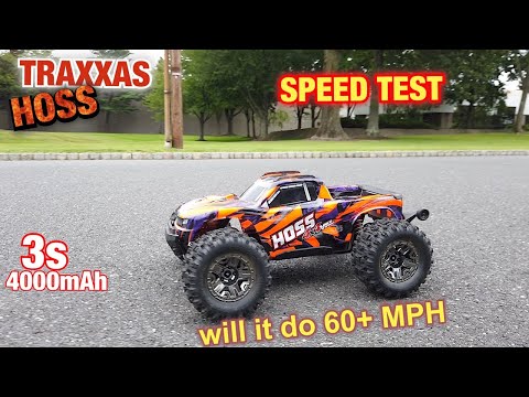 Traxxas Hoss 3s speed test on 3s lipo 4000mAh Can it do 60 mph and what it will take to get to 60MPH