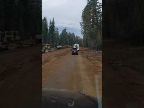 Off roading a semi on ca-89 in the Lassen forest.