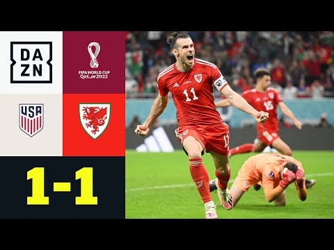 Später Ausgleich! Bale rettet Wales gegen Pulisic, McKennie & Co.: USA - Wales 1:1 | WM 2022 | DAZN