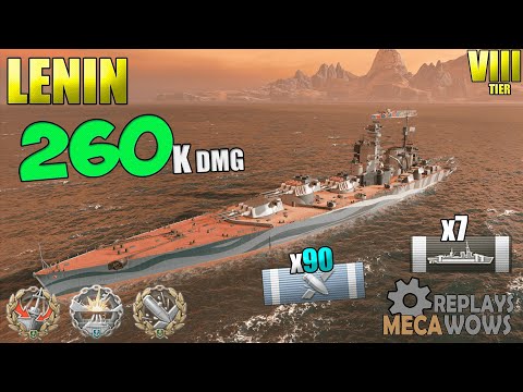 Russian BattleShip Lenin 260K Damage | World of Warships
