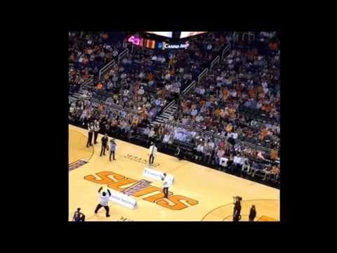 Phoenix Suns vs. NY Knicks 28/03/14 Half Court Shot