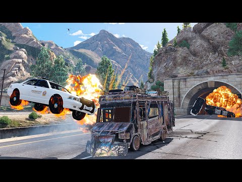 GTA 5 ARMORED BOXVILLE AT HIGH SPEED CRASHES Part.2 - SUPER CINEMATIC PICTURE ON SLOW MO ep.60