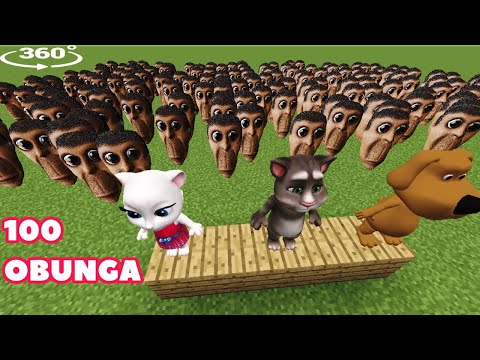100 OBUNGA NEXTBOTS are Chasing Us in Minecraft 360°