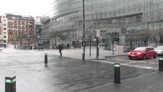 Bollards with Pedestrian Crossing Lights - Bilbao, Spain