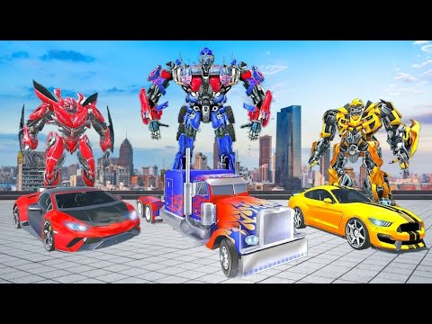 Grand Robot Bike Car Transform City Attack: Transformers Robot Game - Android iOS Gameplay