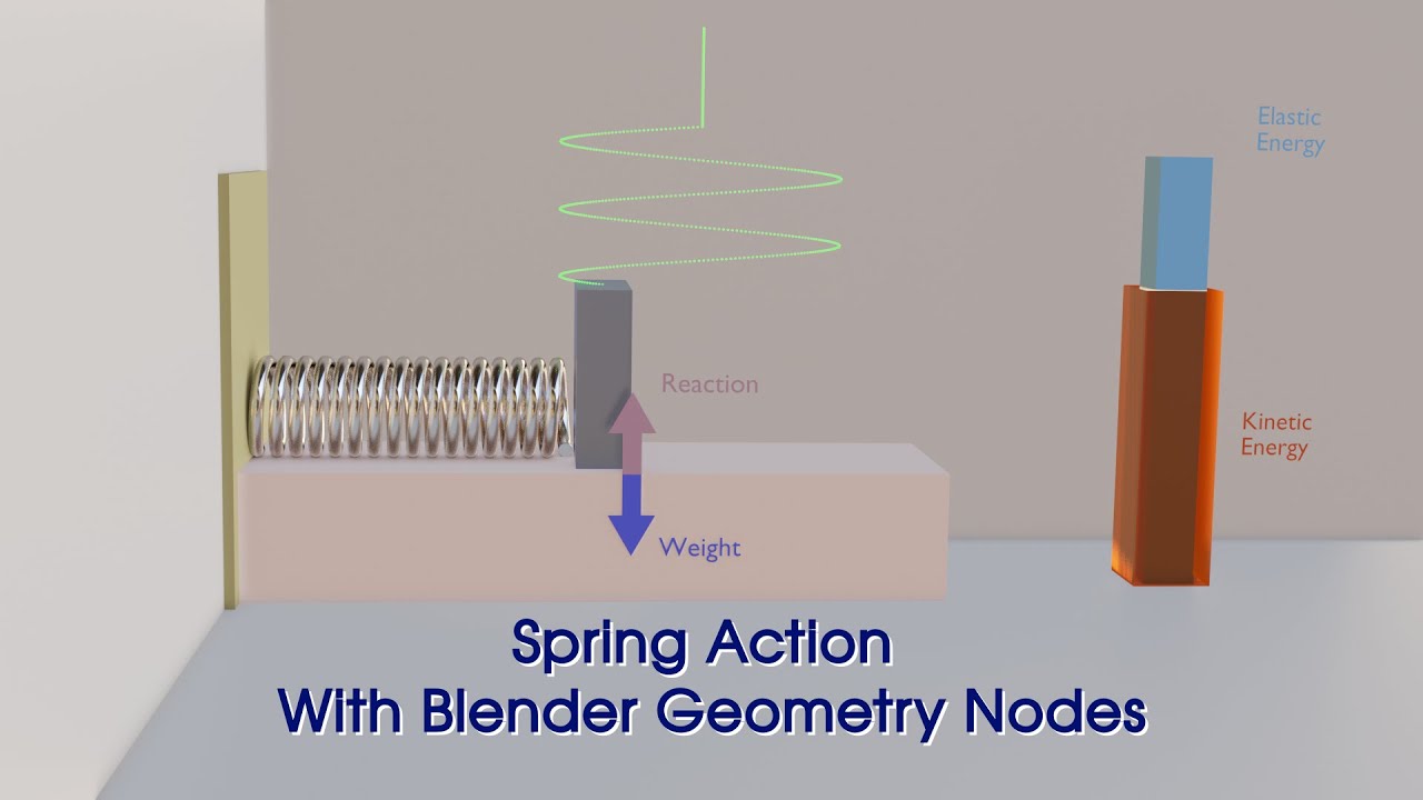 Spring Action Simulation with Blender Geometry Nodes | Project File on Github