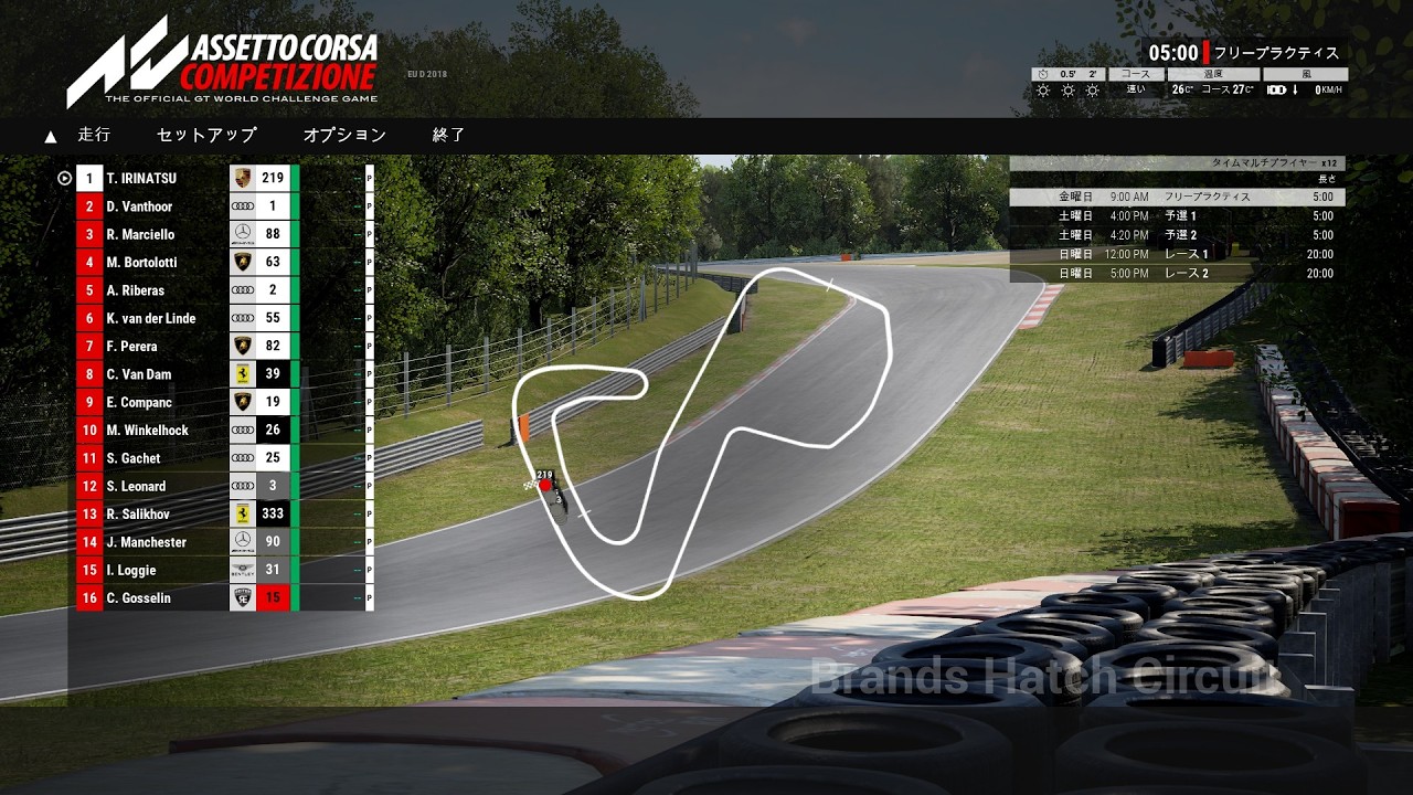 [Assetto Corsa Competizione] キャリアモードでレースをしてみたら面白い　Brands Hatch Sprin