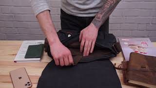 Сумка на плечо текстильная 20076 Vintage черный.