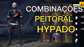MELHORES COMBINAES COM ROUPAS NO FREE FIRE PEITORAL HYPADO S COMBINAES TOP S2