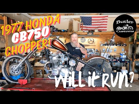 1977 Honda CB750 Chopper Revival and Road Ready. Will it Run? Butler Customs