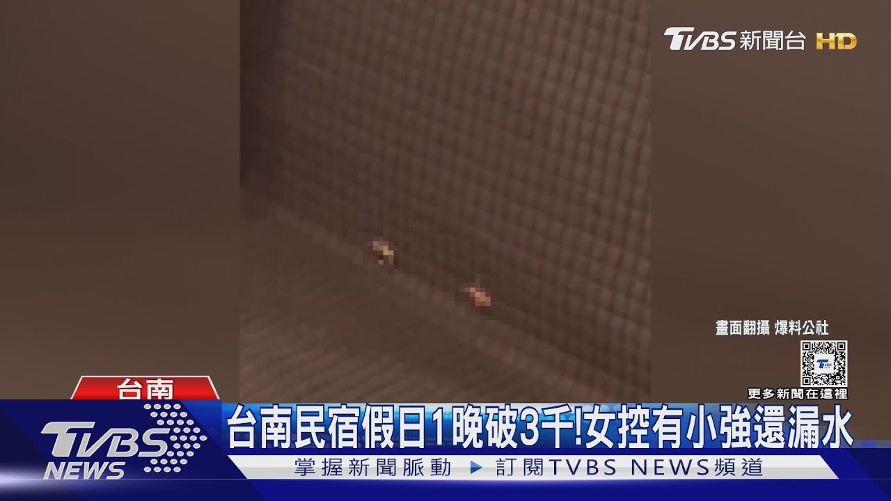 嚇爛!台南民宿假日1晚破3千 女控有小強還漏水