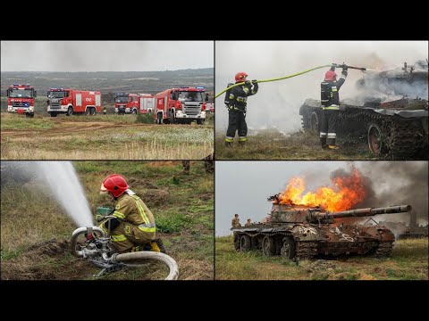 Alarmowo: 5 zastępów do pożaru czołgu na poligonie drawskim + akcja gaśnicza