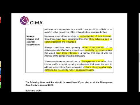 CIMA MCS May 2020 Interim Report - VITAL Viewing for August MCS Students!