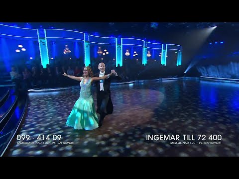 Ingemar Stenmark och Cecilia Ehrling i en slowfox - Let’s Dance (TV4)