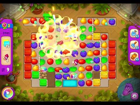 GardenScapes Level 3781 no boosters (17 moves)