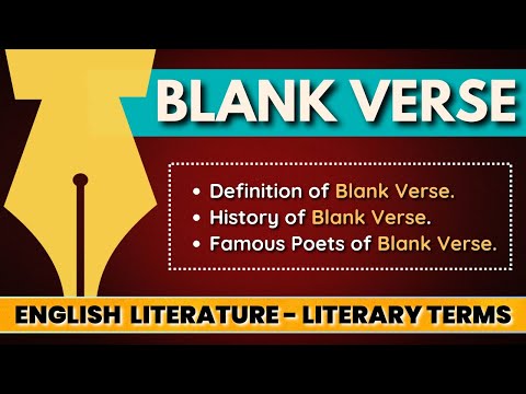 Blank Verse in English Literature | English Literary Terms | English Literature || By Dipika Kumavat