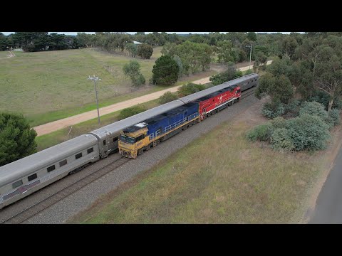 JBRE 2AM8 "The Ghan" Passenger Train At Inverleigh (5/4/2022) - PoathTV Australian Railways