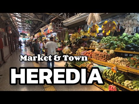 TOUR Of Heredia, Costa Rica + Local Market 🍍 Walk To Central Park #travel #tourism