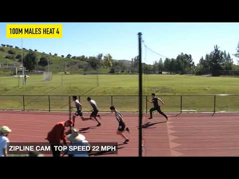 100M sprint with WIRAL LITE ZIPLINE CAM 4K60FPS