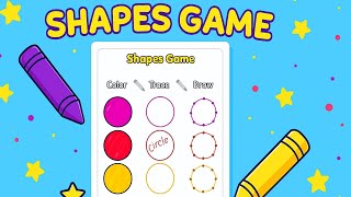 Shapes Game for Kids | Learn Colors, Trace & Draw Circles | Trace Shape | Fun Circle Activity