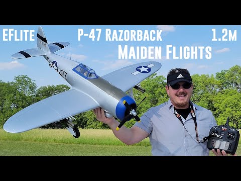 E-flite - P-47 Razorback V2 - 1.2m - Maiden Flights