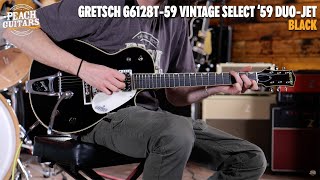 Video thumbnail for No Talking...Just Tones | Gretsch G6128T-59 Vintage Select '59 Duo Jet | Black by Peach Guitars