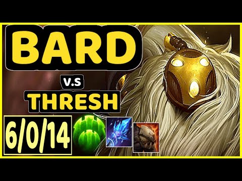 RHUCKZ (BARD) vs THRESH - 6/0/14 KDA BOTTOM SUPPORT GAMEPLAY - EUW Ranked GRANDMASTER