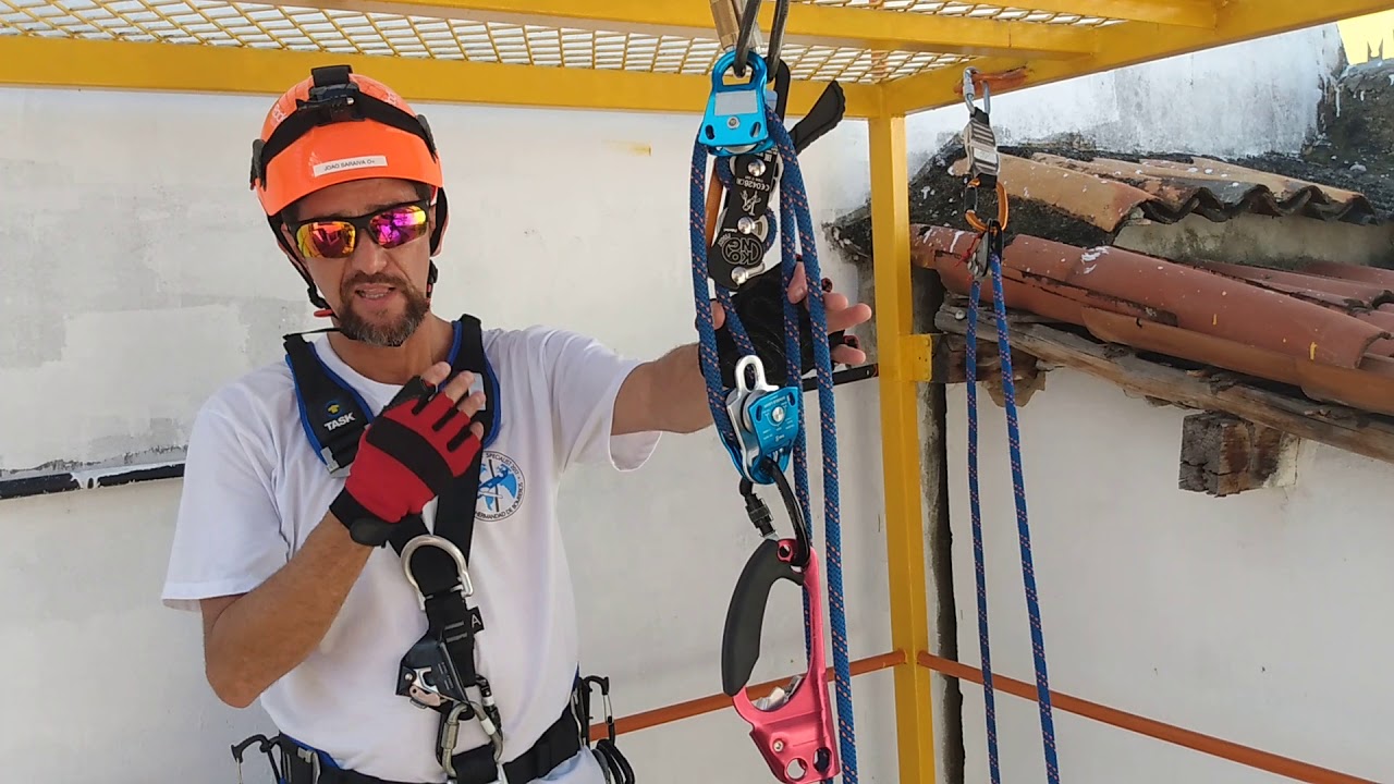 Sistema para elevação ou descida de vítima.