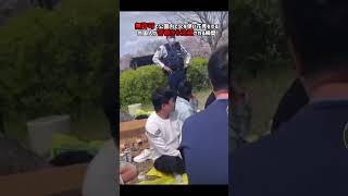 無許可ファイヤー花見外国人、警察に注意される