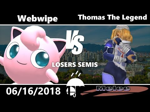 Rain City 2 Melee: Losers Semis -  Webwipe (Jigglypuff, Fox) vs Thomas The Legend (Sheik)