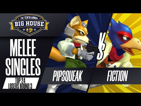 Pipsqueak vs Fiction - Melee Singles Top 24: Losers Round 3 - The Big House 10 | Fox vs Falco