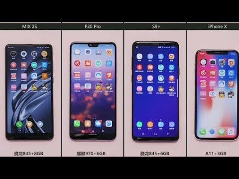 Mi mix 2s vs iPhone X vs S9+ vs P20 pro speed test