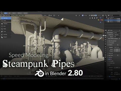 Blender 2.80 Speed Modeling - Steampunk Pipes (part 5)