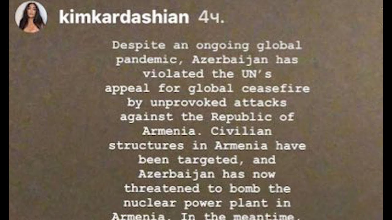 Ես Հայաստանի հետ եմ եւ աղոթում եմ նրանց համար, ովքեր սահմանին են. Քիմ Քարդաշյան