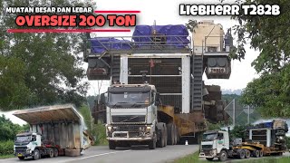 Download lagu MUATANNYA SAMPAI 200 TON!! Super Besar Dan Lebar, Jalan Tutup, Mobilisasi Body Vessel LIEBHERR T282B mp3